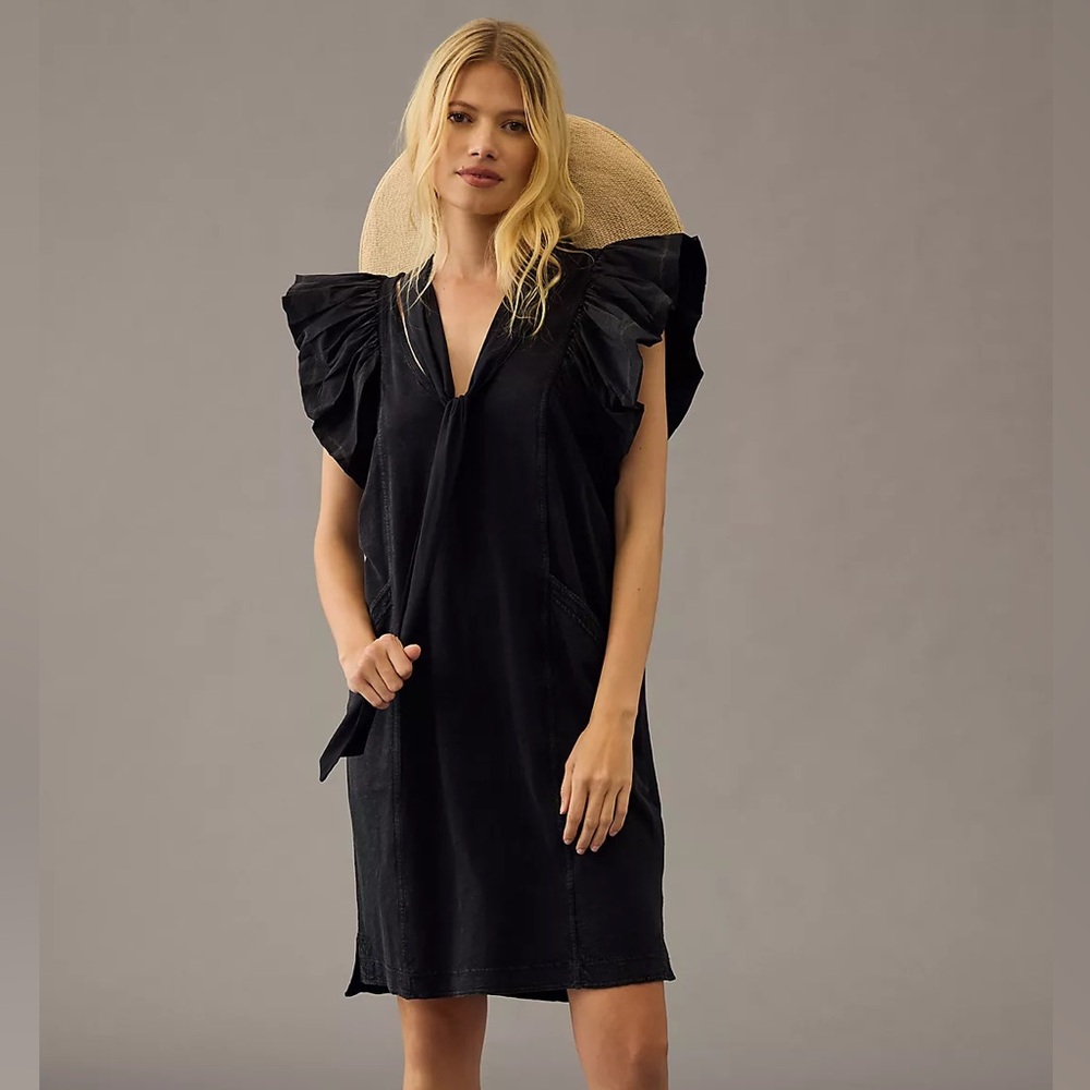 Anthropologie Daily Practice Flutter Sleeve Dress Medium
